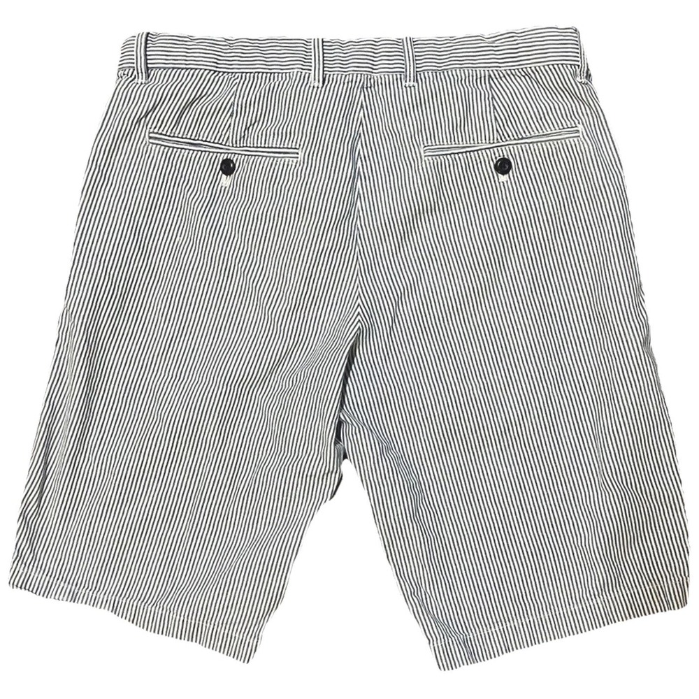 GAP Seersucker Shorts Mens Blue White Flat Front Preppy Beach Coastal Size 30‎